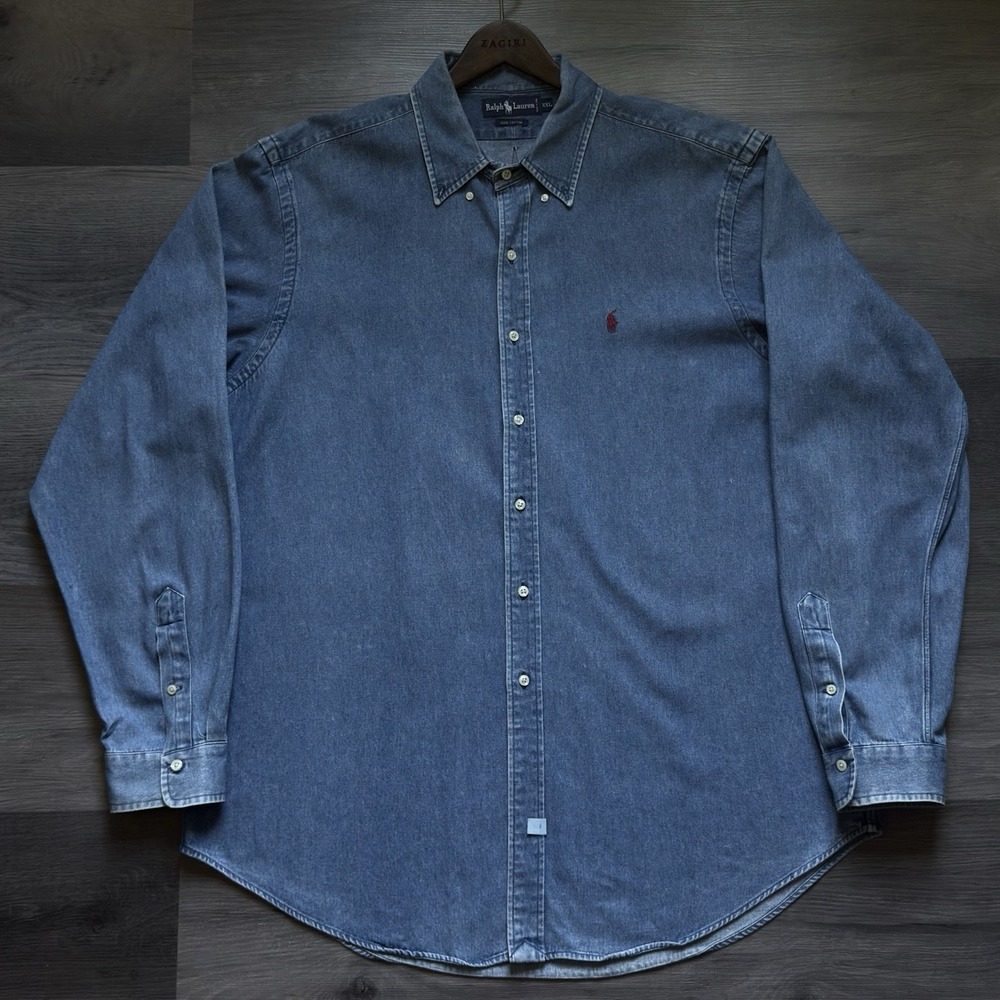 Polo by Ralph Lauren Blue Washed Denim Button-Down Shirt